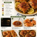 Delicious easy chicken thigh recipes served with vegetables and herbs