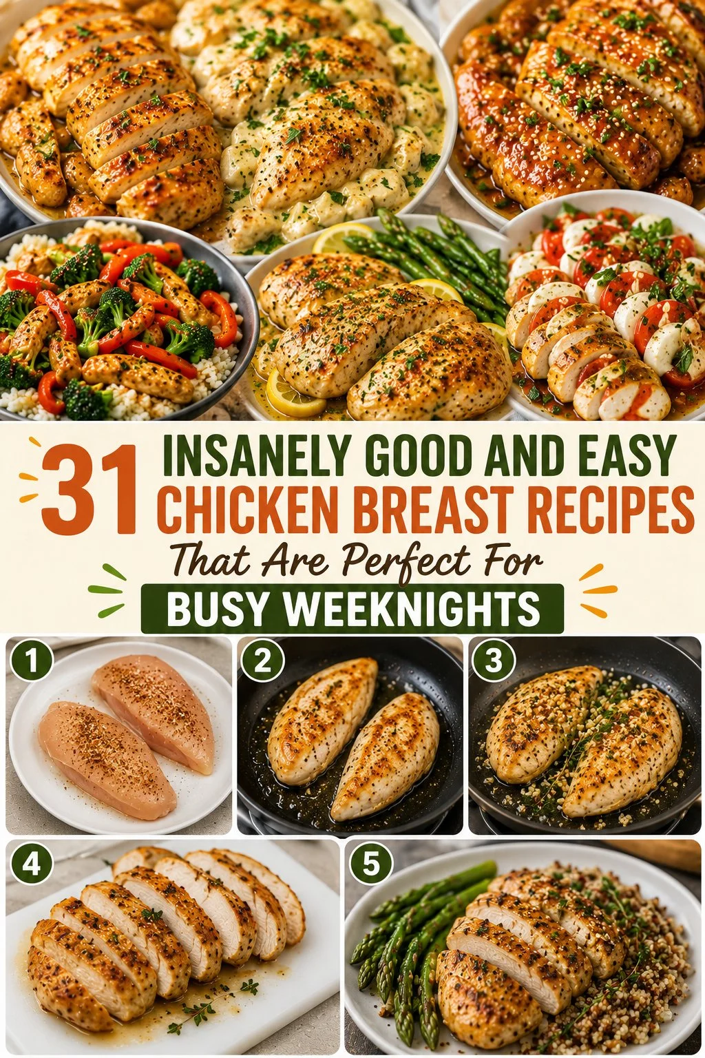 Easy chicken breast recipes for busy weeknights - 31 flavorful dishes