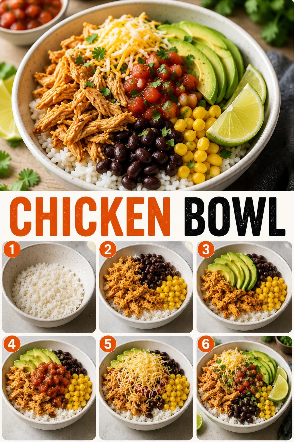 Healthy and flavorful Chicken Bowl with fresh ingredients
