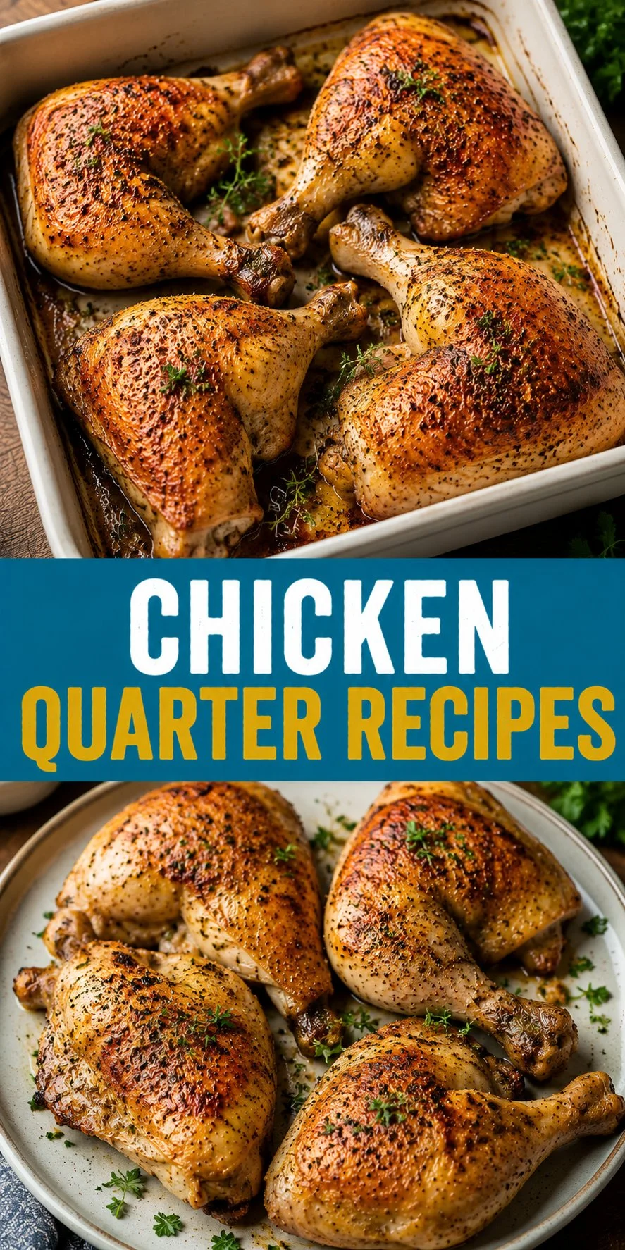 Collection of tasty chicken quarter recipes for home cooking