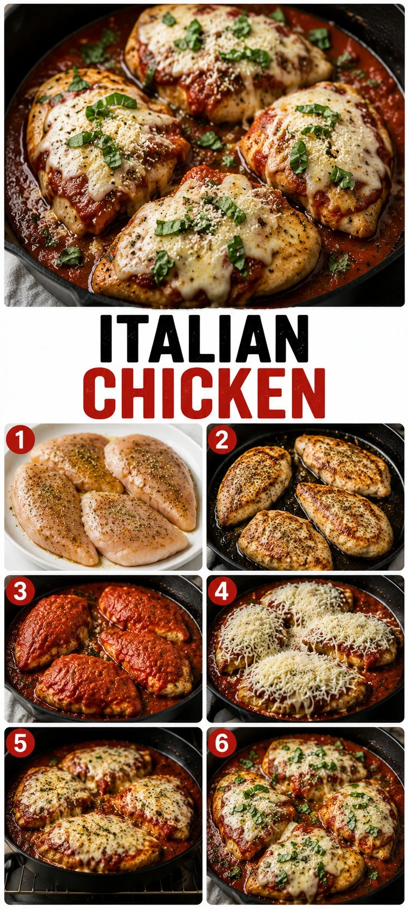 Plate of flavorful Italian Chicken with herbs and spices