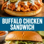 Delicious Buffalo Chicken Sandwich served with fresh toppings