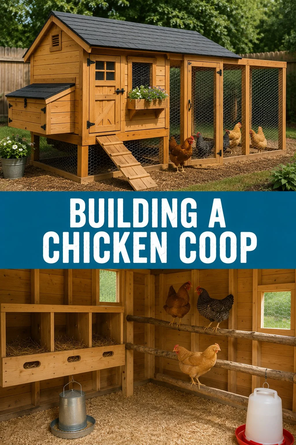 DIY building plans for a chicken coop for backyard poultry raising