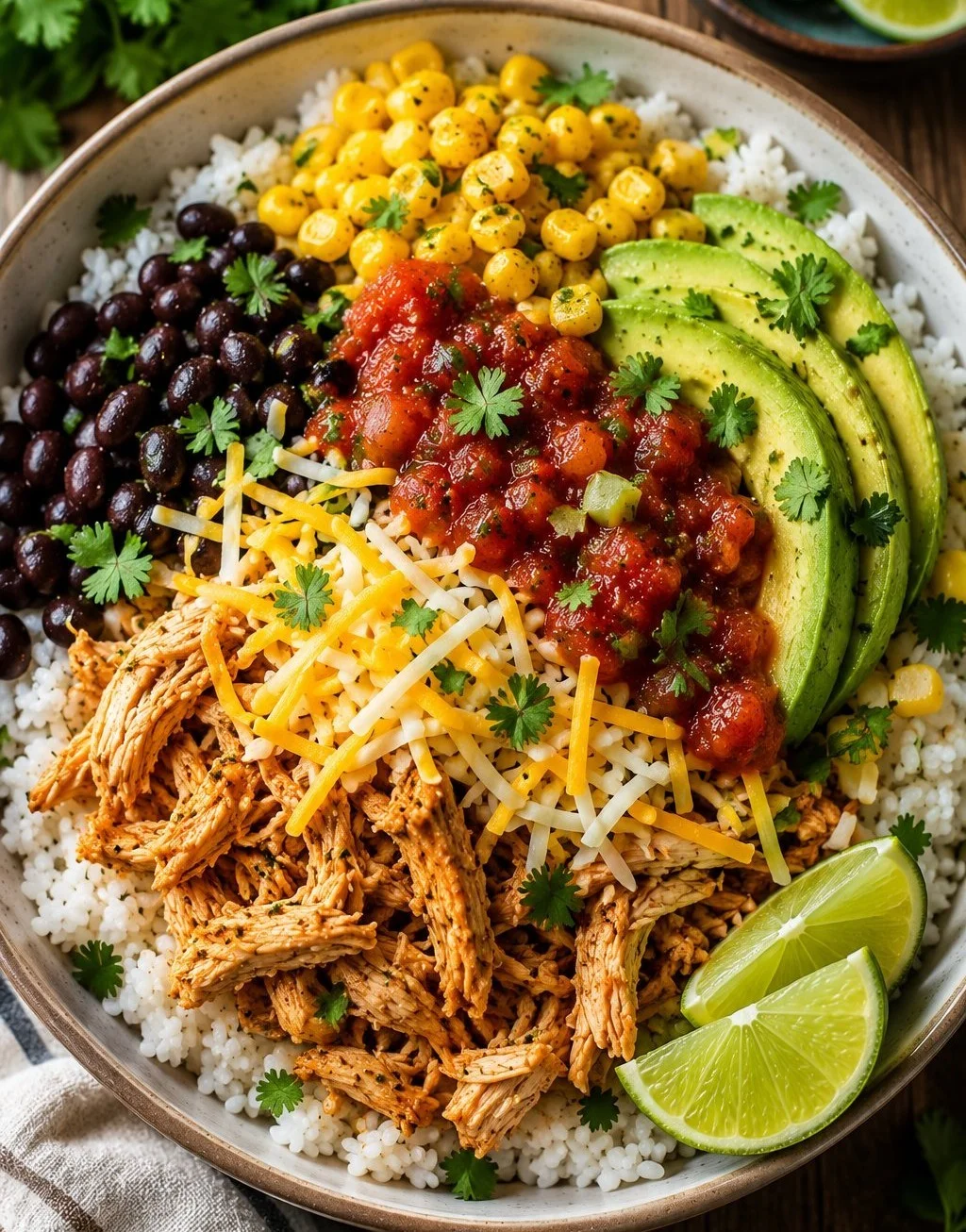 A colorful Chicken Bowl filled with grilled chicken and fresh vegetables.