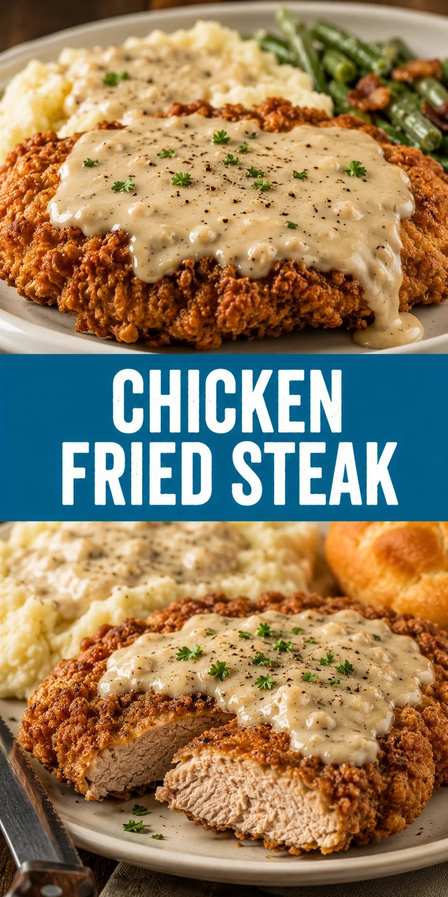 Delicious Chicken Fried Steak topped with rich gravy on a plate