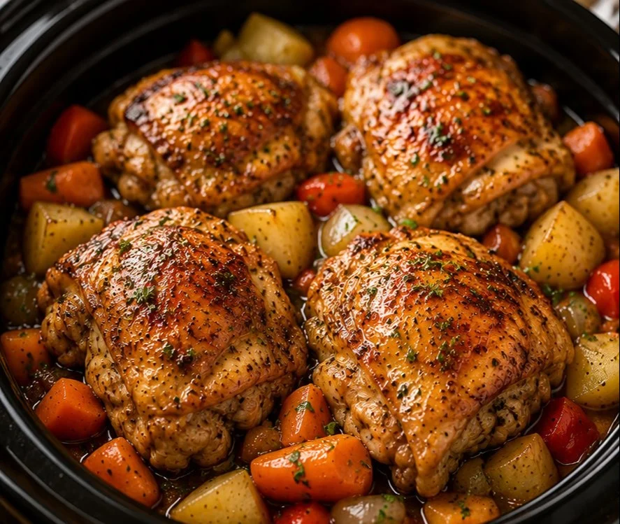 Delicious Chicken Paprikash served with creamy sauce and paprika