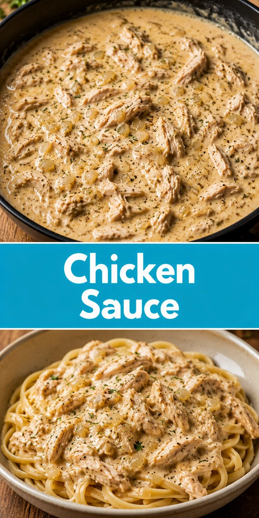 Delicious chicken sauce recipe served with grilled chicken and vegetables