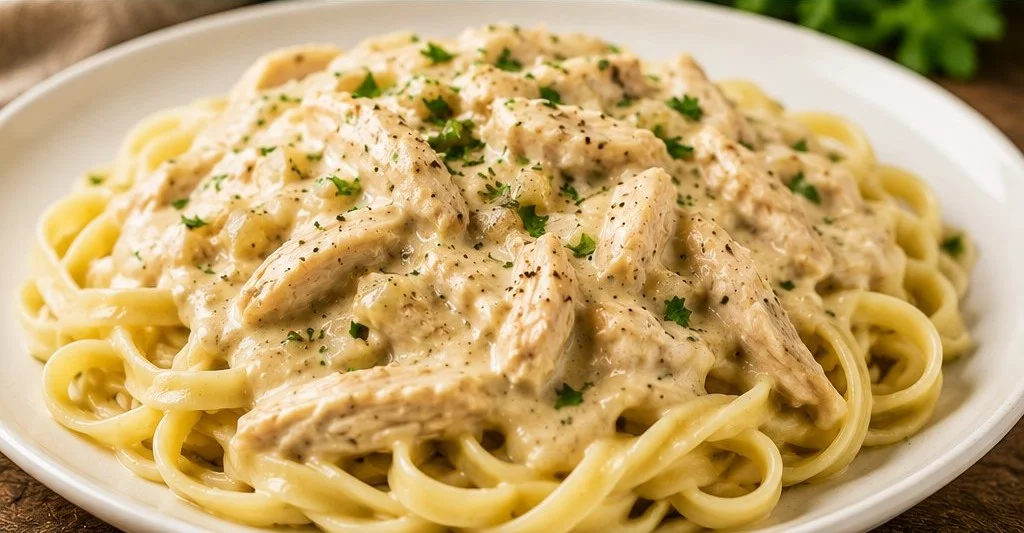 Homemade chicken sauce with herbs and spices served over grilled chicken.