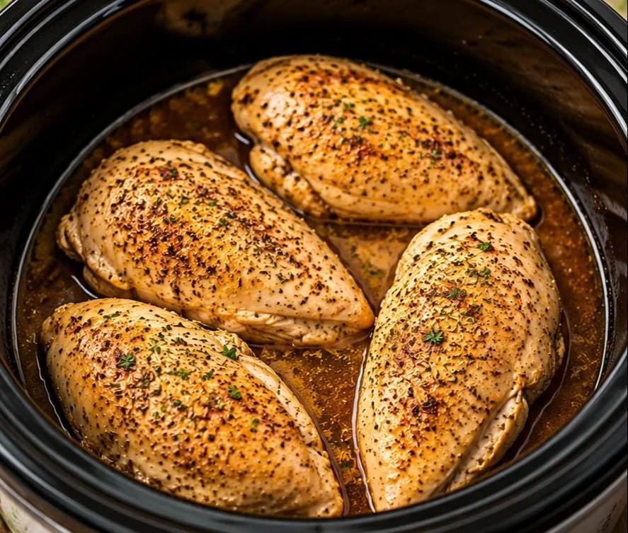 Crock Pot chicken breast recipe with herbs and spices