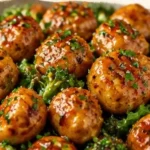 Delicious Garlic Butter Chicken served with broccoli