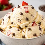 Delicious ice cream scoops in various flavors and toppings.