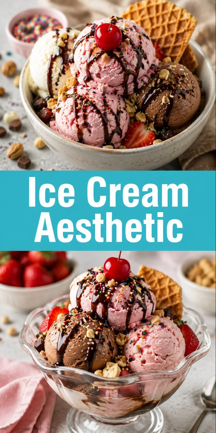 Delicious ice cream in vibrant colors showcasing a trendy ice cream aesthetic.