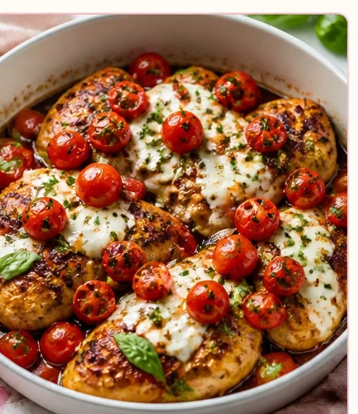 One-Pan Juicy Chicken with Balsamic Sauce served on a plate