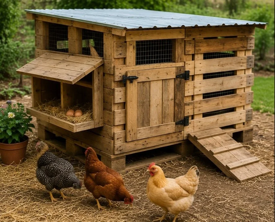 DIY pallet chicken coop design for backyard hens