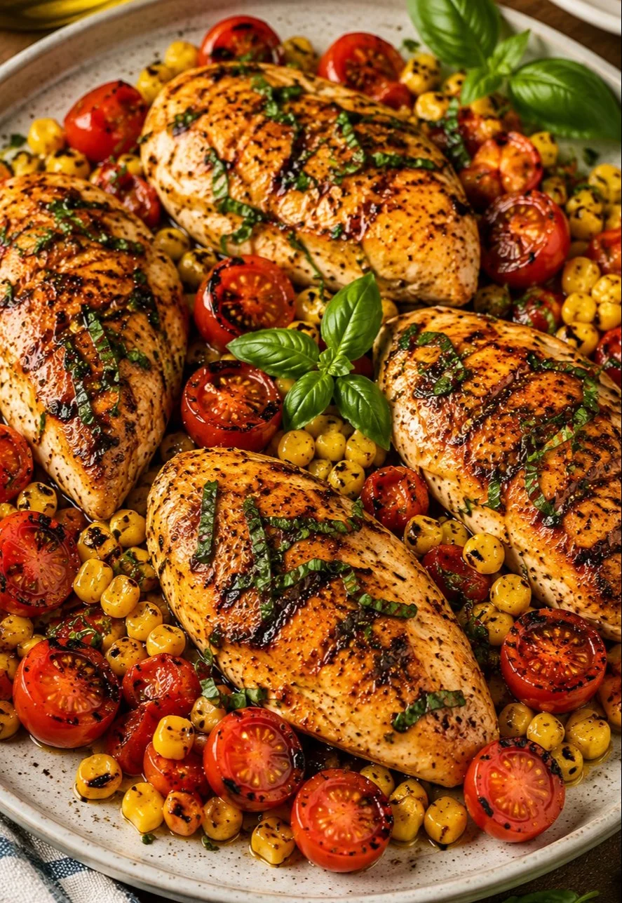 Summer chicken recipe with fresh ingredients and vibrant flavors