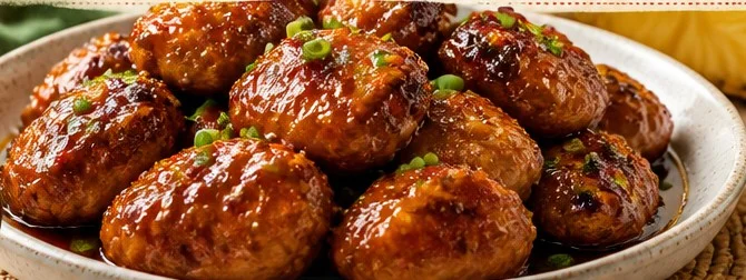 Sweet Hawaiian Crock Pot Chicken served with rice and tropical garnishes