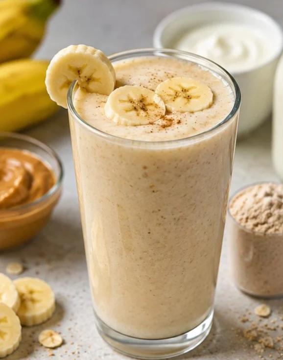 Banana high protein smoothie bursting with flavor and nutrition