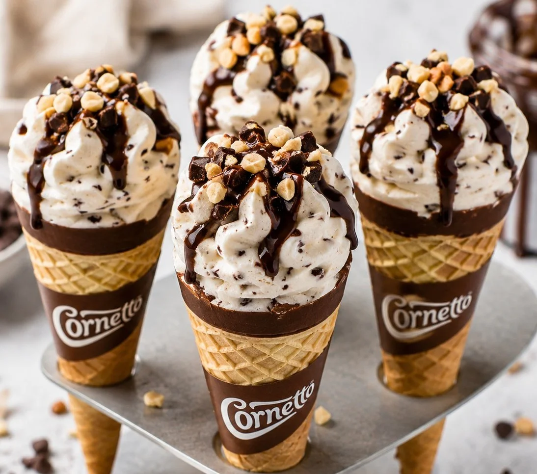 Delicious Cornetto Ice Cream cones in various flavors