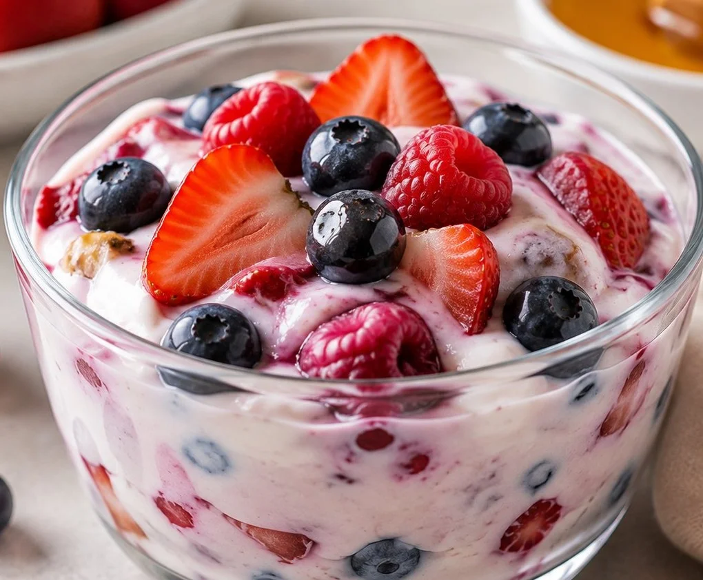 A variety of easy low-calorie desserts on a stylish platter