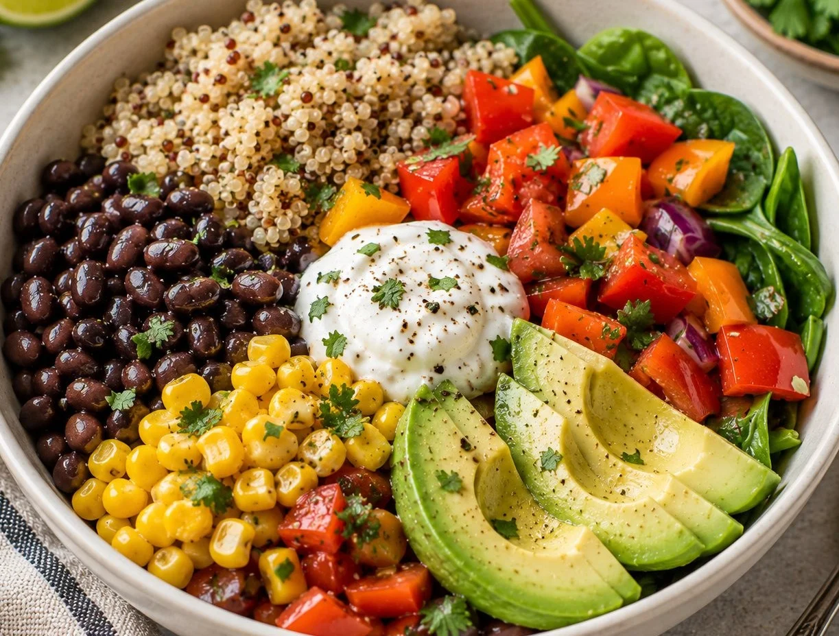 High Protein Bowl full of nutritious ingredients for a healthy meal