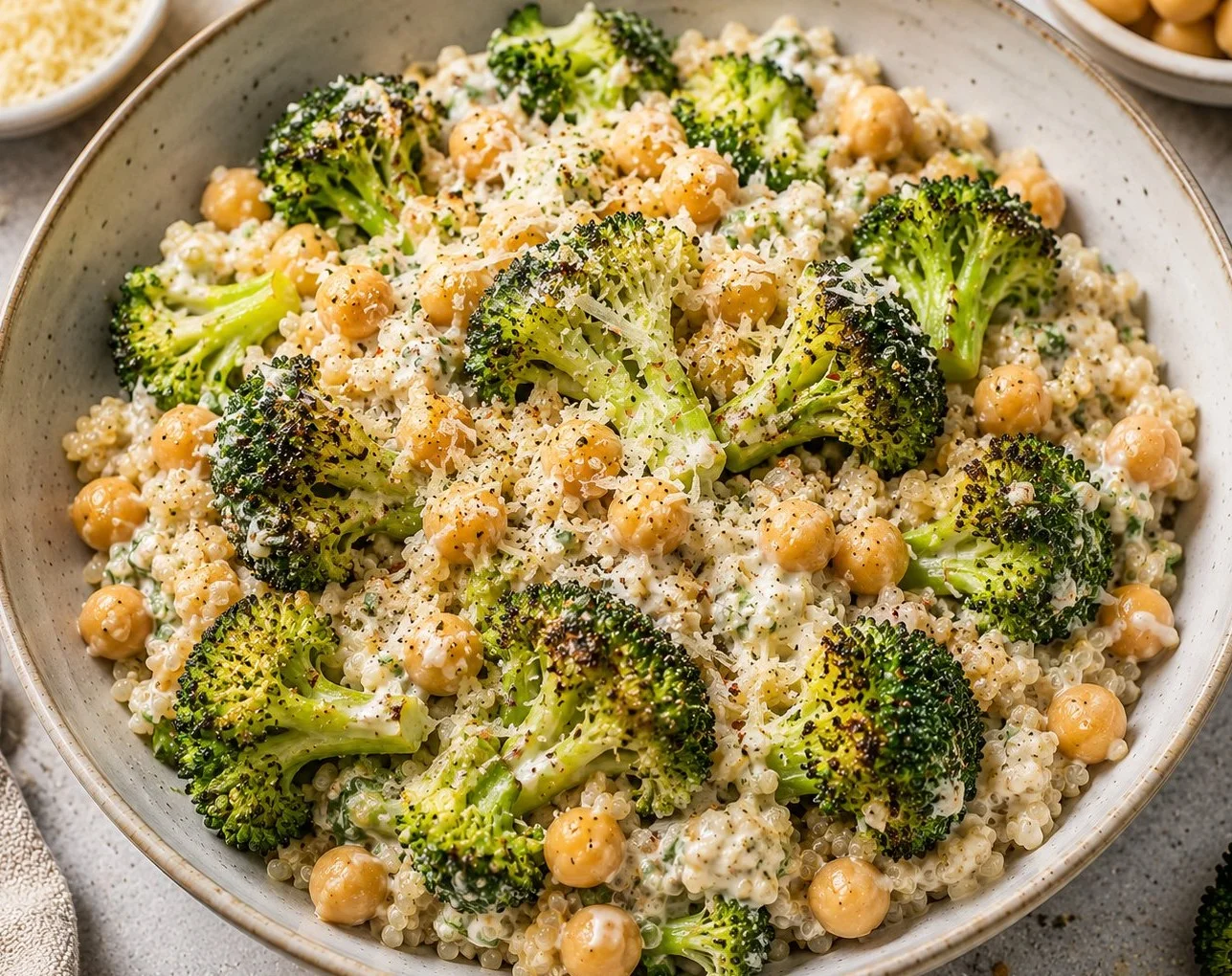 High protein broccoli recipe with fresh ingredients and vibrant colors