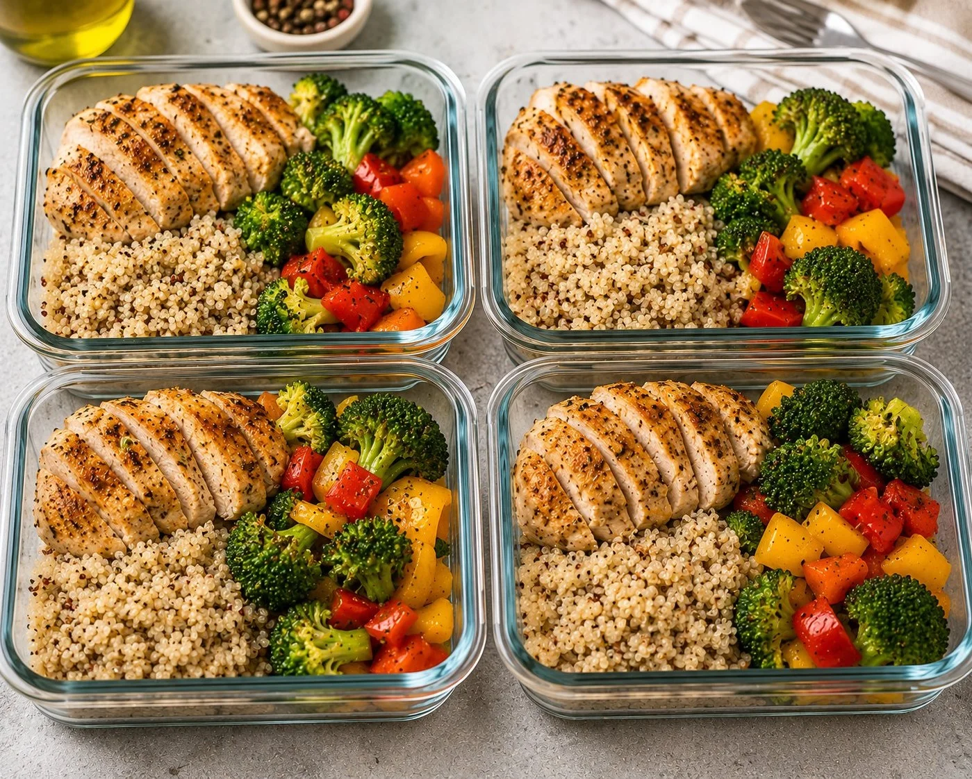 High protein chicken meal prep for healthy meals