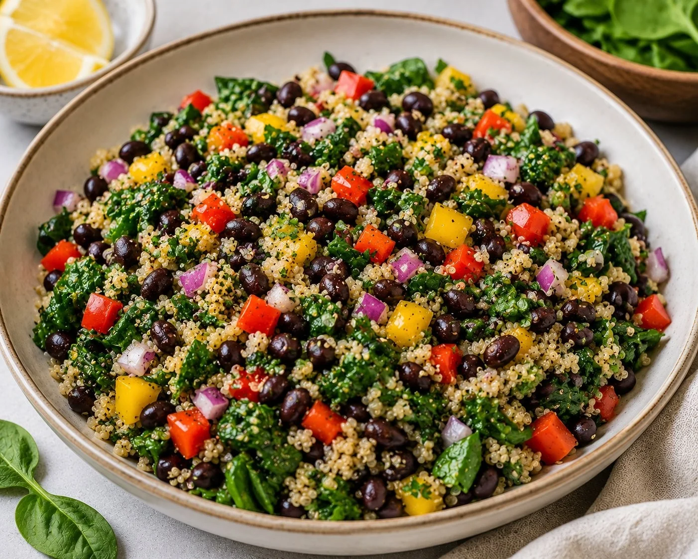 A colorful plate of high protein high fiber recipes featuring delicious ingredients.