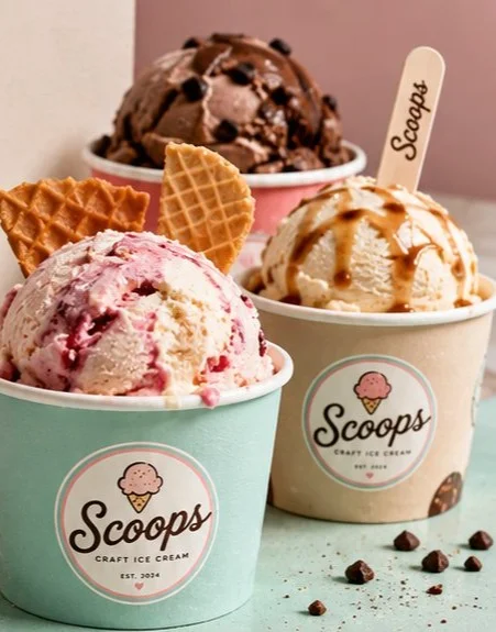 Creative ice cream branding concepts for a unique business identity.