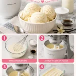 Homemade ice cream made with a Kitchen Aid mixer.