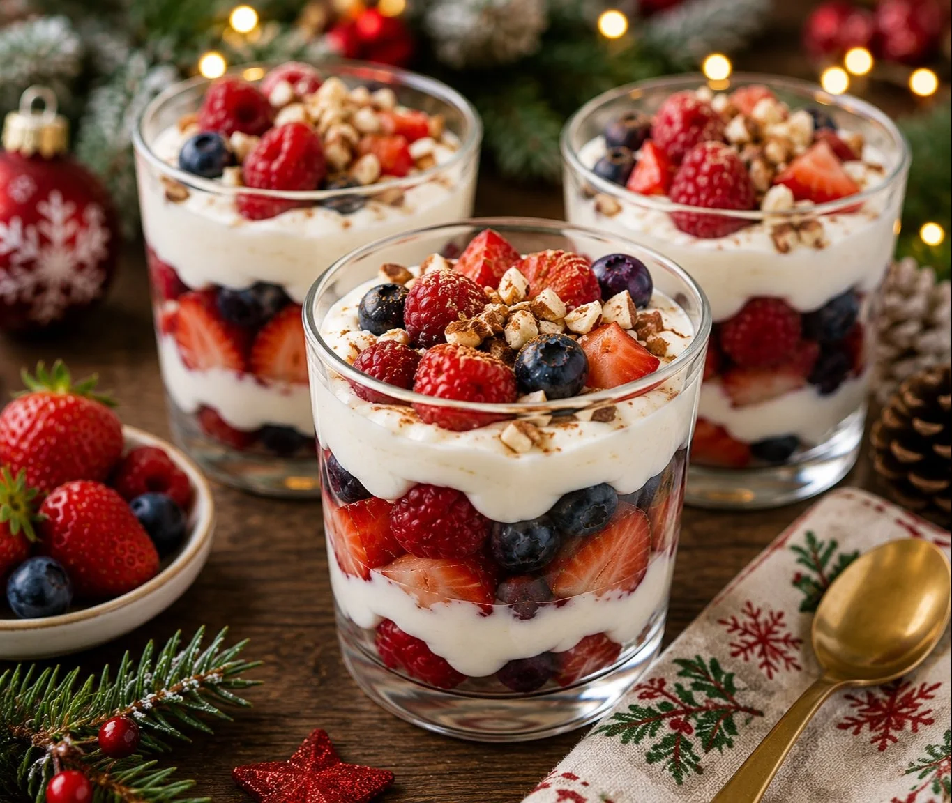 Plate of low calorie Christmas desserts including cookies and festive treats