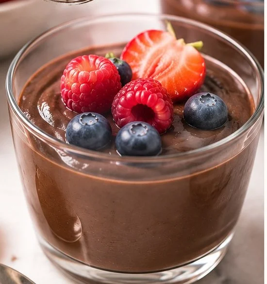 Delicious low calorie dairy free desserts on a wooden table