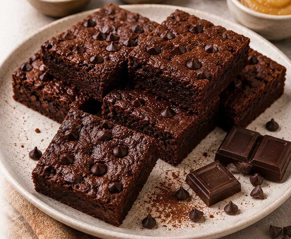 Delicious low calorie dark chocolate desserts on a plate