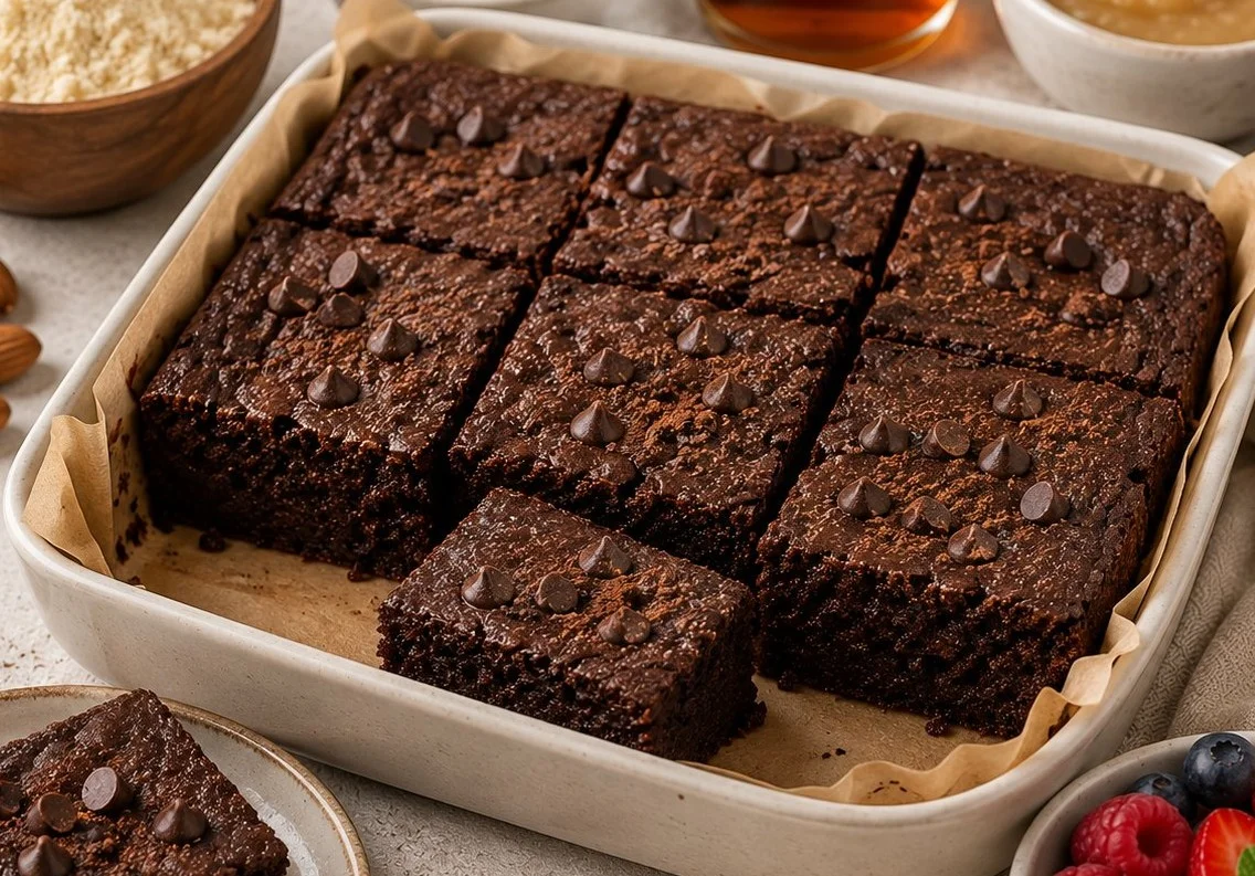 Delicious selection of low calorie vegan desserts on a colorful plate