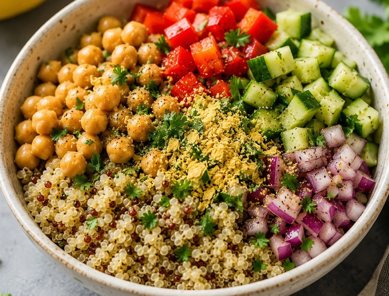 Delicious Vegan High Protein Bowl packed with nutrients and low in carbs
