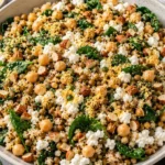 Colorful vegetarian high protein recipes on a plate with fresh ingredients
